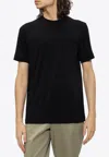Giorgio Armani Embroidered Logo Crewneck T-shirt In Black