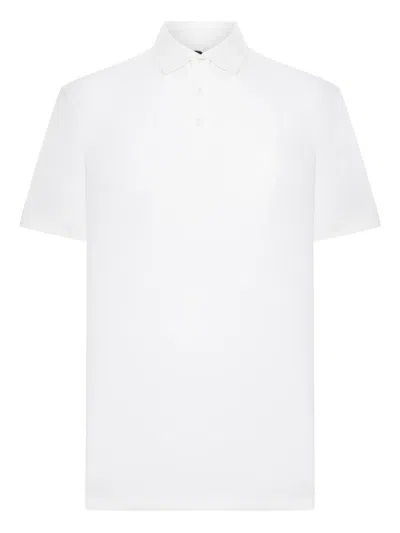 Giorgio Armani Embroidered-logo Polo Shirt In White
