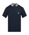 Giorgio Armani Embroidered Logo Polo Shirt In Black