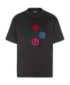 Giorgio Armani Embroidered Logo Short-sleeved T-shirt In Black
