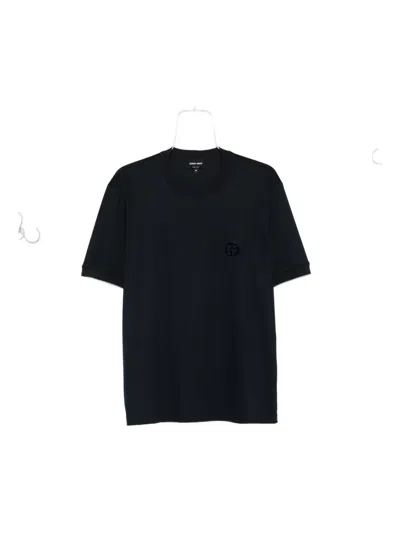 GIORGIO ARMANI EMBROIDERED-LOGO T-SHIRT