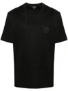 Giorgio Armani Embroidered Logo Crewneck T-shirt In 黑色