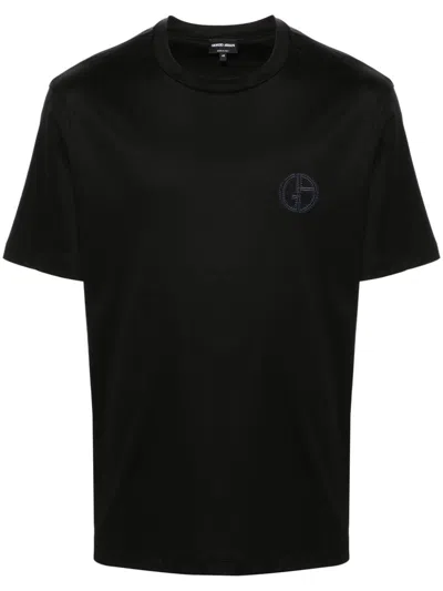 GIORGIO ARMANI EMBROIDERED-LOGO T-SHIRT