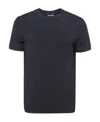 Giorgio Armani Classic Crew Neck T-shirt In Virgin Wool In Black