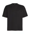 Giorgio Armani Embroidered Logo Crewneck T-shirt In Black