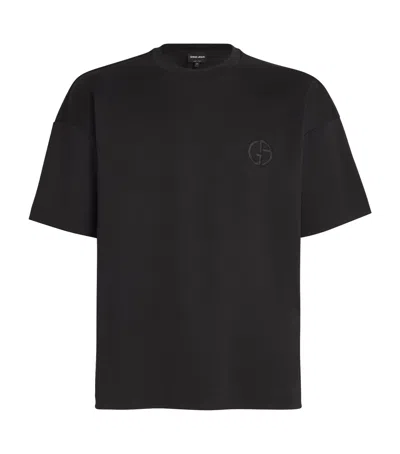 GIORGIO ARMANI EMBROIDERED LOGO T-SHIRT