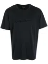 Giorgio Armani Embroidered-logo T-shirt In Blau