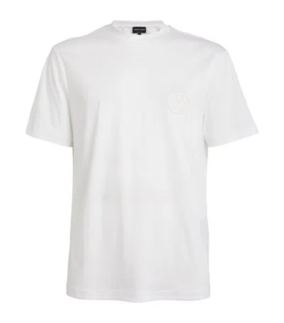 Giorgio Armani Embroidered Logo T-shirt In White