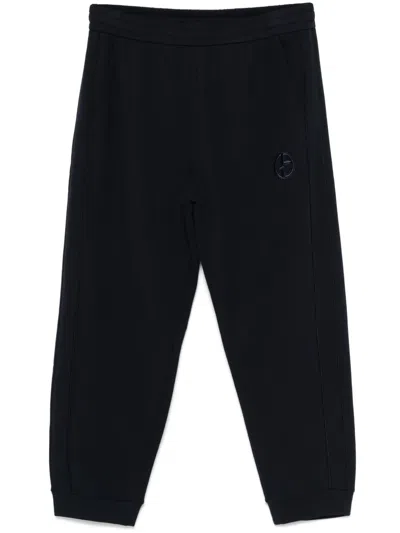 Giorgio Armani Embroidered-logo Track Pants In 蓝色