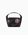 Giorgio Armani Embroidered Satin Small Bucket Bag In Patterned
