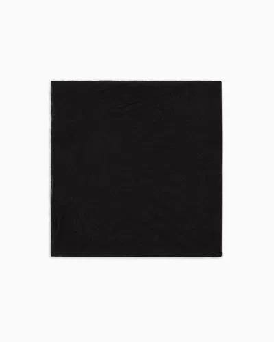 Giorgio Armani Embroidered Silk Foulard In Black