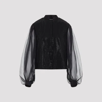 Giorgio Armani Embroidered Silk Shirt For Women In Multicolour