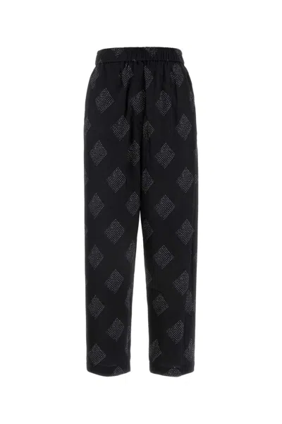 GIORGIO ARMANI EMBROIDERED STRETCH SILK PANT