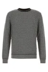 Giorgio Armani Embroidered Stretch Wool Blend Sweater In F8034
