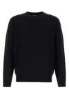 Giorgio Armani Cashmere Blend Crew Neck Sweater With Textured Pattern In Black