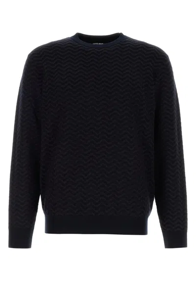 GIORGIO ARMANI GIORGIO ARMANI EMBROIDERED STRETCH WOOL BLEND SWEATER