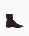 Giorgio Armani Embroidered Suede Ankle Boots In Brown