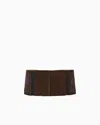 Giorgio Armani Embroidered Suede Wide Belt In Multi