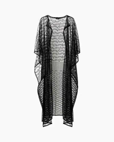 Giorgio Armani Embroidered Tulle Cape