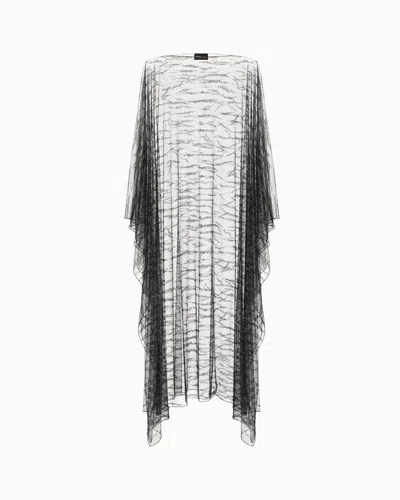 Giorgio Armani Embroidered Tulle Cape
