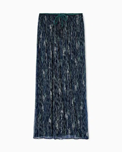 Giorgio Armani Embroidered Tulle Long Skirt In Pattern