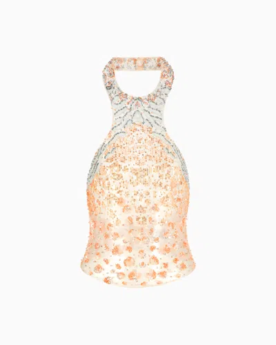 Giorgio Armani Embroidered Tulle Top In Pattern