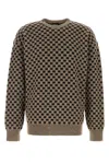 Giorgio Armani Embroidered Viscose Blend Sweater In Brown