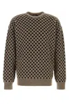 Giorgio Armani Embroidered Viscose Blend Sweater In Brown