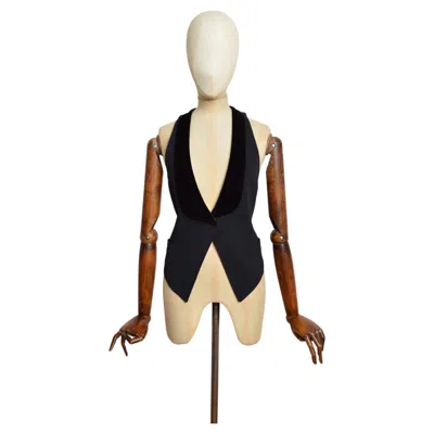 Pre-owned Giorgio Armani Emporio Armani 2008 Velvet Trim Black Tuxedo Vest - Waist Coat