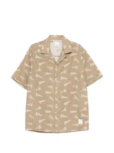 Giorgio Armani Emporio Armani Logo-pattern Shirt In Blue