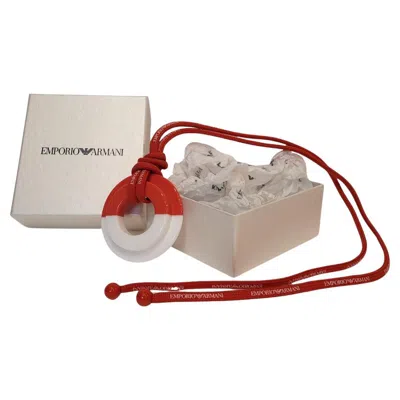 Pre-owned Giorgio Armani Emporio Armani Necklace, Red And White, Italy, 2010s