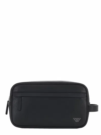 Giorgio Armani Emporio Armani Sustainable Collection Wash Bag  In Black