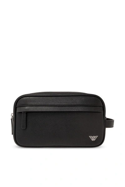 Giorgio Armani Emporio Armani Sustainable Collection Wash Bag  In Black