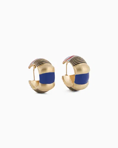 Giorgio Armani Enamelled Metal Earrings In Gold
