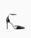 Giorgio Armani Escarpins À Brides En Cuir Brossé Bicolore In Black