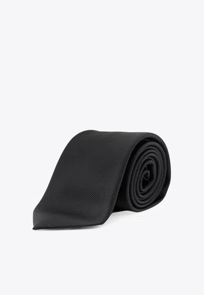 Giorgio Armani Essential Silk Tie In Black