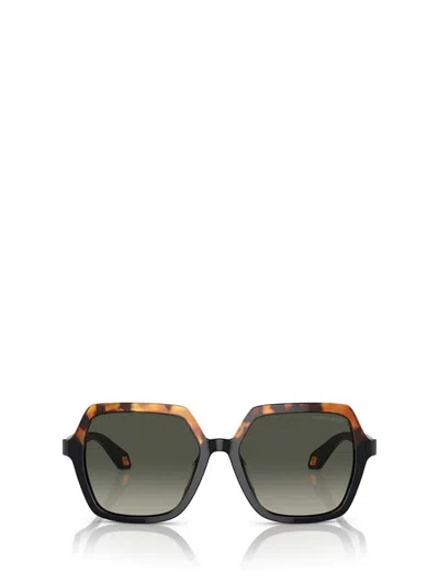 Giorgio Armani Womens Black Ar8193u Square-frame Acetate Sunglasses In Yellow Havana / Black