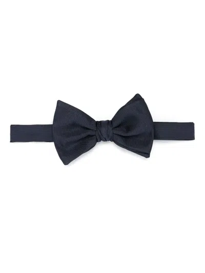 Giorgio Armani Silk Bow Tie In Blue