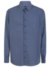 Giorgio Armani Fantasy Shirt With Button Cuffs And Long Sleeves In Fbul Fantasy