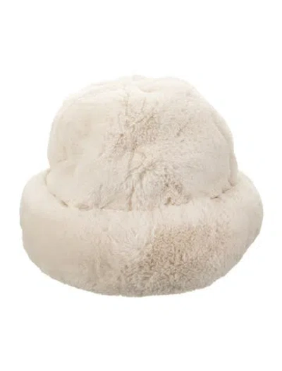Pre-owned Giorgio Armani Faux Fur Hat In Neutral