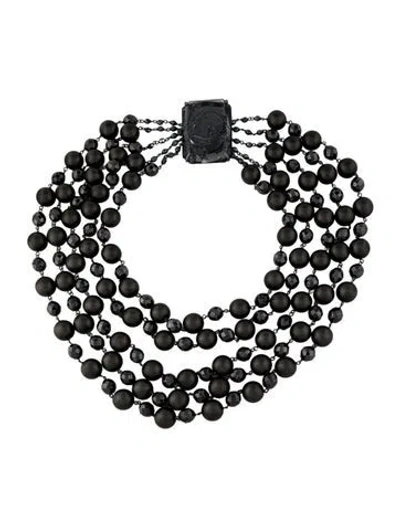 Pre-owned Giorgio Armani Faux Pearl, Bead & Glass Multistrand Necklace, 19"