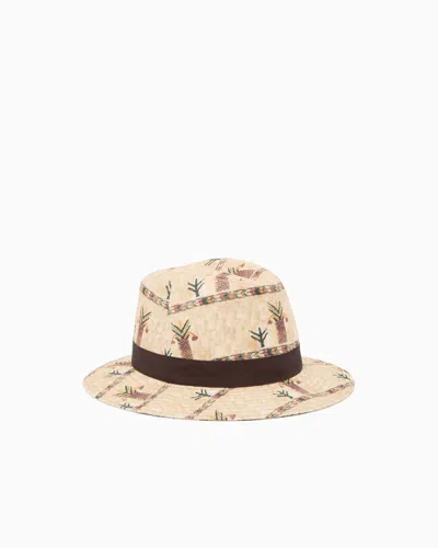 Giorgio Armani Fedora Hats In Brown