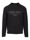 Giorgio Armani Logo-print Cotton-blend Sweatshirt In Black