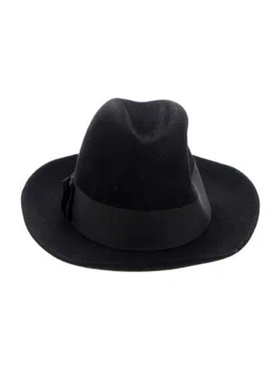 Pre-owned Giorgio Armani Felt Fedora Hat In Black