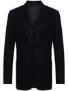 Giorgio Armani Felted Blazer In Blue
