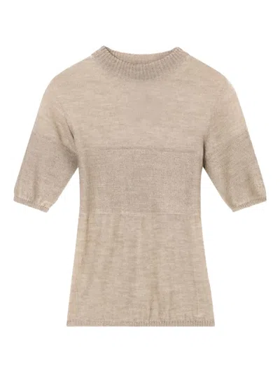 Giorgio Armani Fine-knit Jumper In Neutral