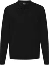 Giorgio Armani Fine-knit Polo Shirt In Schwarz