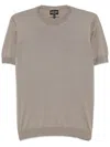 Giorgio Armani Men's Silk-cotton Crew T-shirt In Neutrals