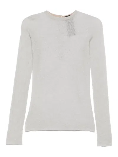 Giorgio Armani Fine-knit Top In Grey