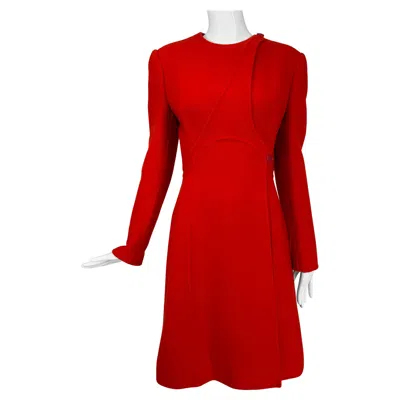 Pre-owned Giorgio Armani Fire Engine Red/hot Pink Double Face Wool/cashmere Dress Coat 40